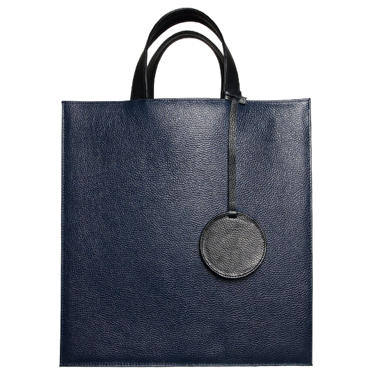 72 Smalldive Briefcase & Totes Pebbled Leather Briefcase Tote Bag Navy.