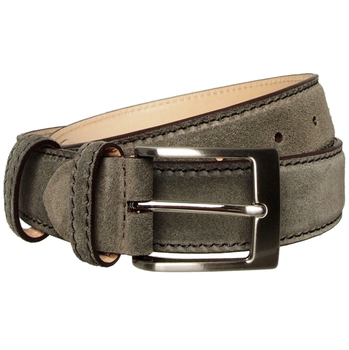 72 SMALLDIVE 34 mm Width Sued Belt With Lacquered Edges in Beaver Brown Sizes S to XXXL Image 01