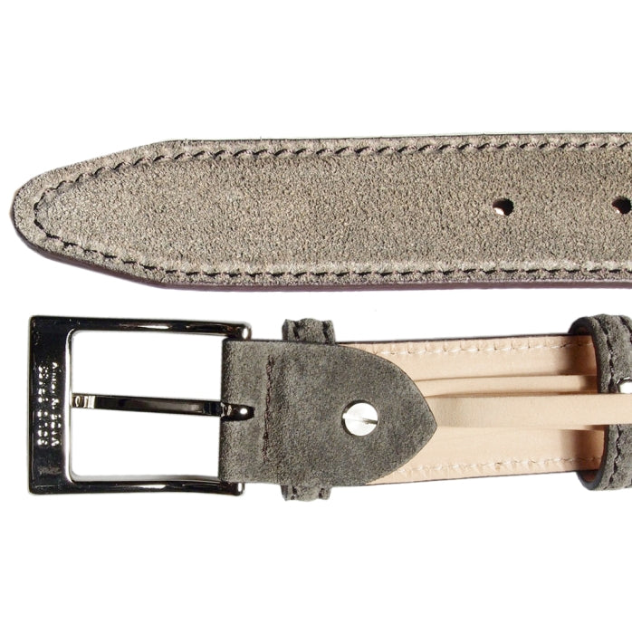 72 SMALLDIVE 34 mm Width Sued Belt With Lacquered Edges in Beaver Brown Sizes S to XXXL Image 02
