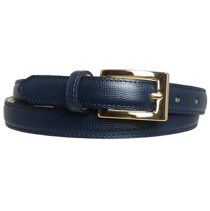 20 mm Saffiano Leather Belt Blue