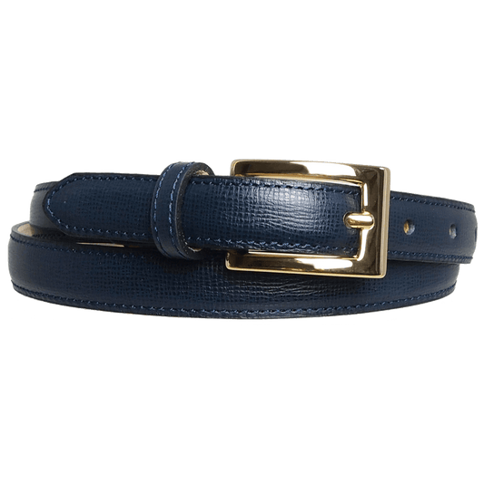 20 mm Saffiano Leather Belt Blue
