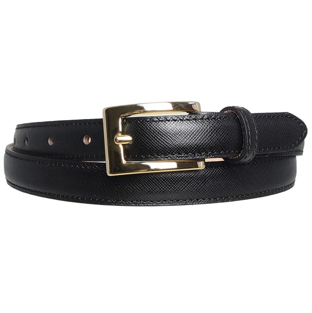 72 Smalldive Womens Belts 20 mm Saffiano Leather Belt Black.