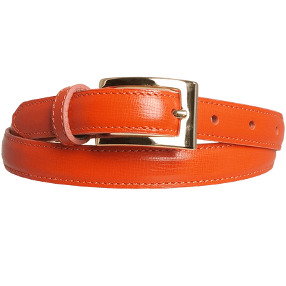 20 mm Saffiano Leather Belt Orange