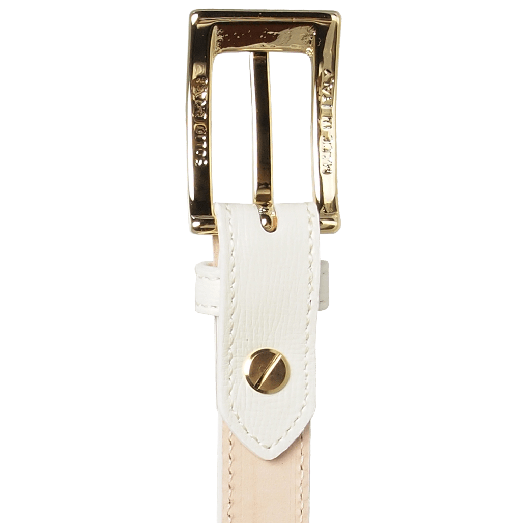 20 mm Saffiano Leather Belt Ivory