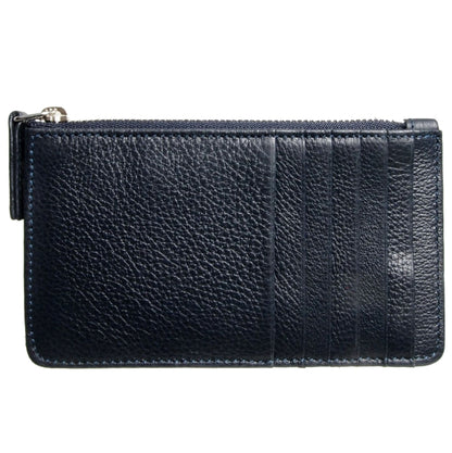 72 SMALLDIVE Navy Textured Leather Zip Card Wallet With 6 Card Sleeves Image 2