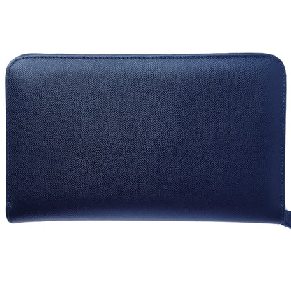 72 SMALLDIVE Navy Saffiano Leather Travel Zip Wallet With 16 Card Sleeves Image 1