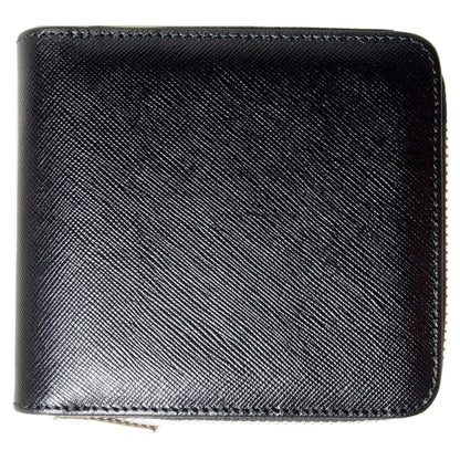 72 SMALLDIVE Black Saffiano Leather Zip Wallet With 4 Card Sleeves And Coin Pouch Image 1