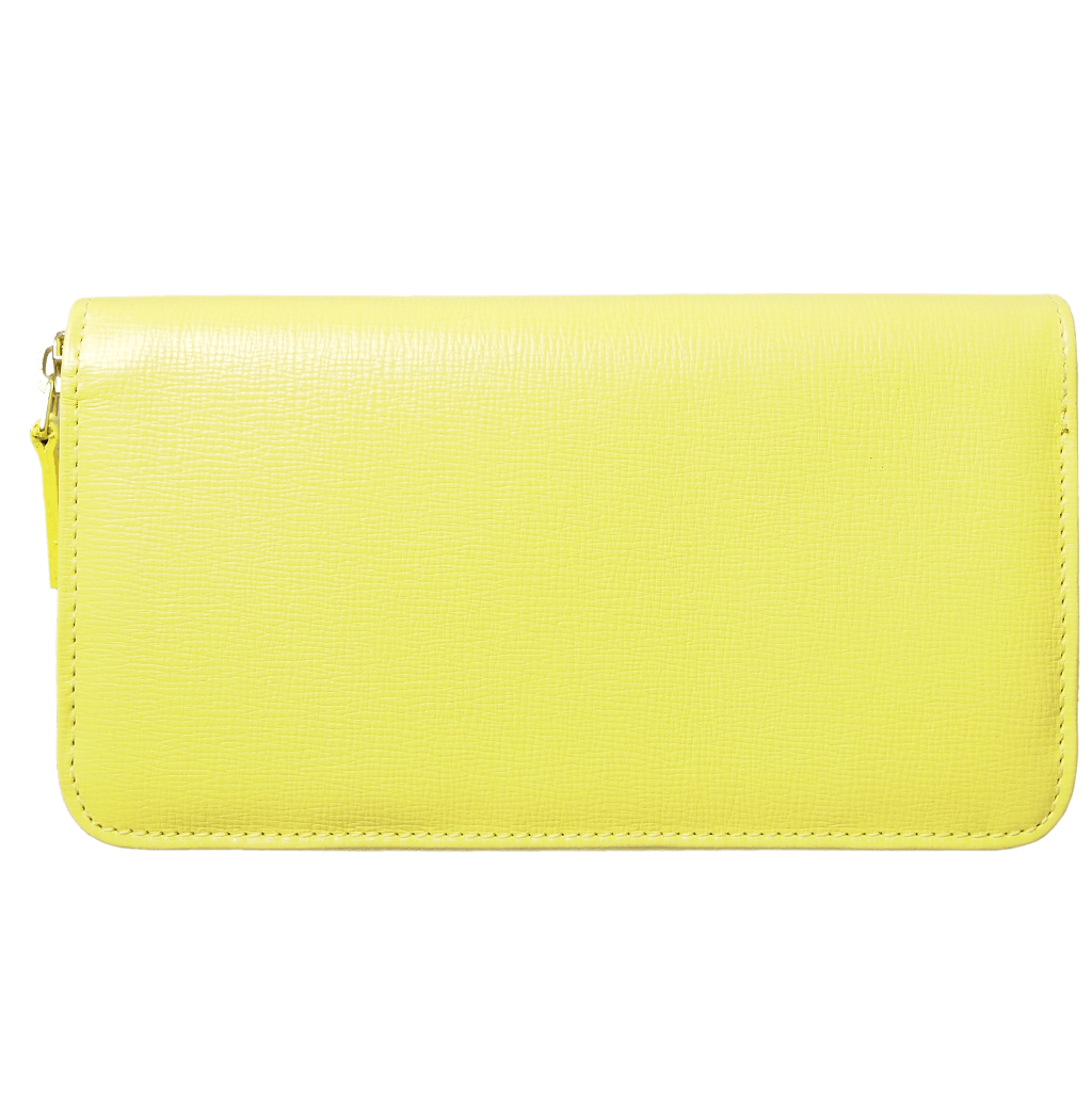 72 Smalldive Unisex Wallets 8 Credit Card Saffiano Zip Around Wallet Lemon.
