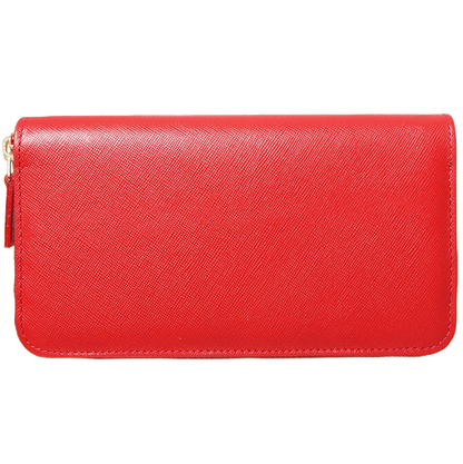 72 Smalldive Unisex Wallets 8 Credit Card Saffiano Zip Around Wallet Red.