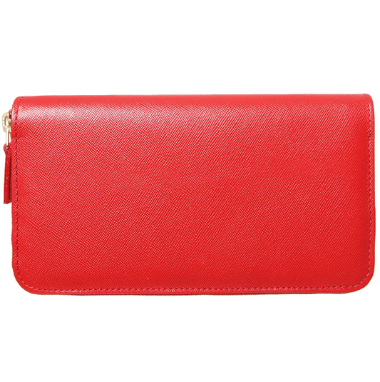 72 Smalldive Unisex Wallets 8 Credit Card Saffiano Zip Around Wallet Red.